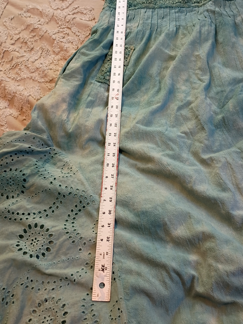 NWT A Rare Bird Miss Madam Seafoam Maxi Eyelet Dress S M - Picture 8 of 12